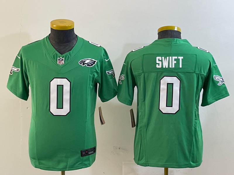 Youth 2025 Philadelphia Eagles #0 Swift green Nike NFL jersey style 4